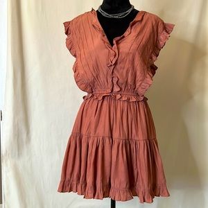Mustard Seed Ruffled Rust Dress